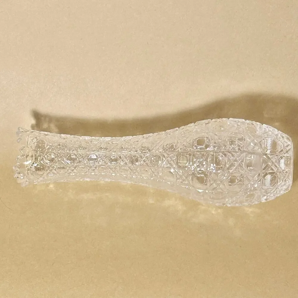 Small Clear Crystal Glass Bud Vase Japanese Flower Vase 8.3 in Made in Japan